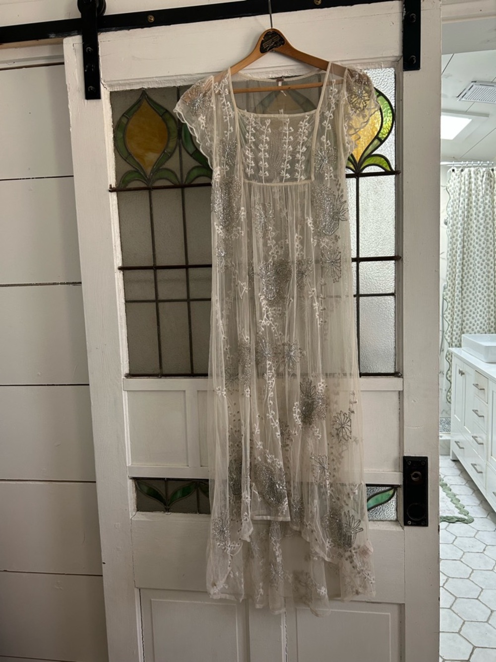 VINTAGE Free People gorgeous sheer beaded dress